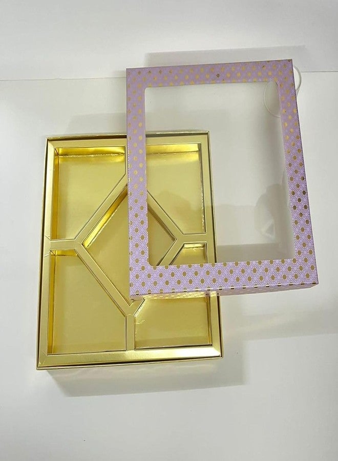 Intactmedia Intact Media Decorative Gift Box - 5 Cavity Kappa Board Hamper Box with Clear Window for Dry Fruits, Sweets & Chocolates - Multi-Color Polka - Set of 5 - Image 2